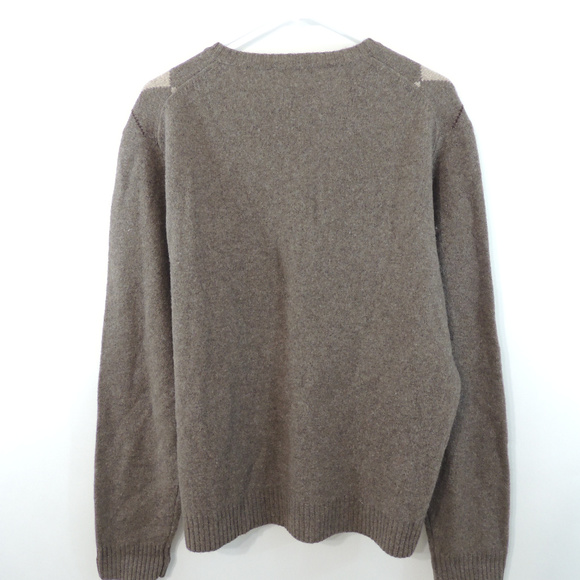 J Crew Mens Fleece Sweater V-neck Brown Size L - Picture 3 of 4